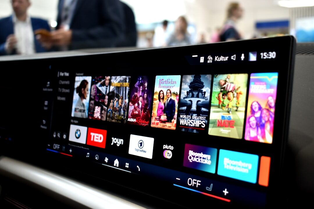 smart tv screen with menu