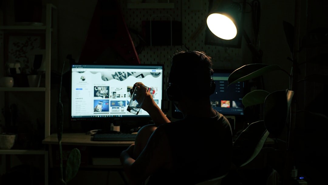 person watching online tv at home