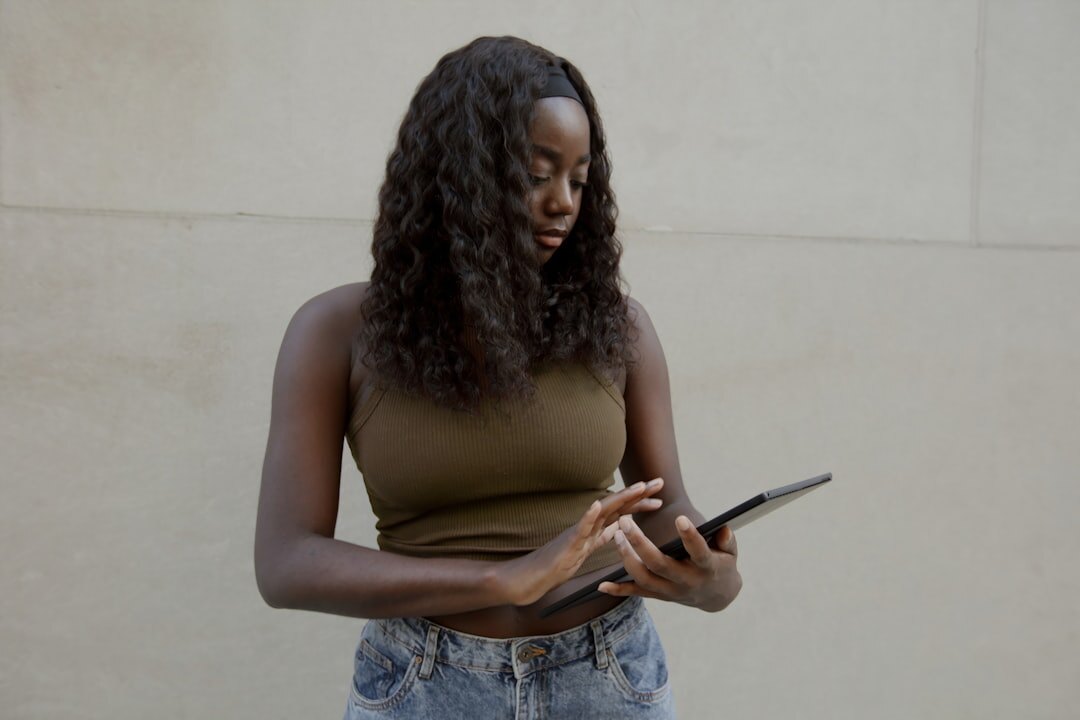 woman using tablet for streaming