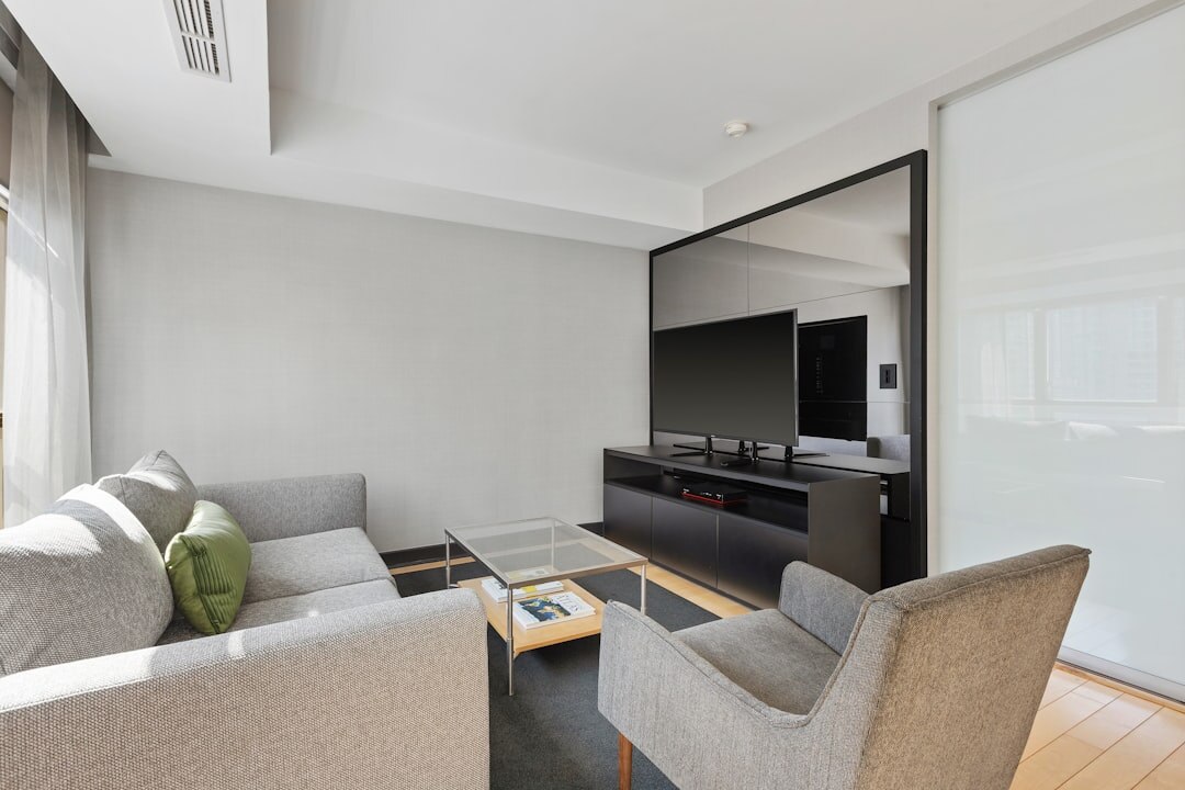 modern smart tv in living room